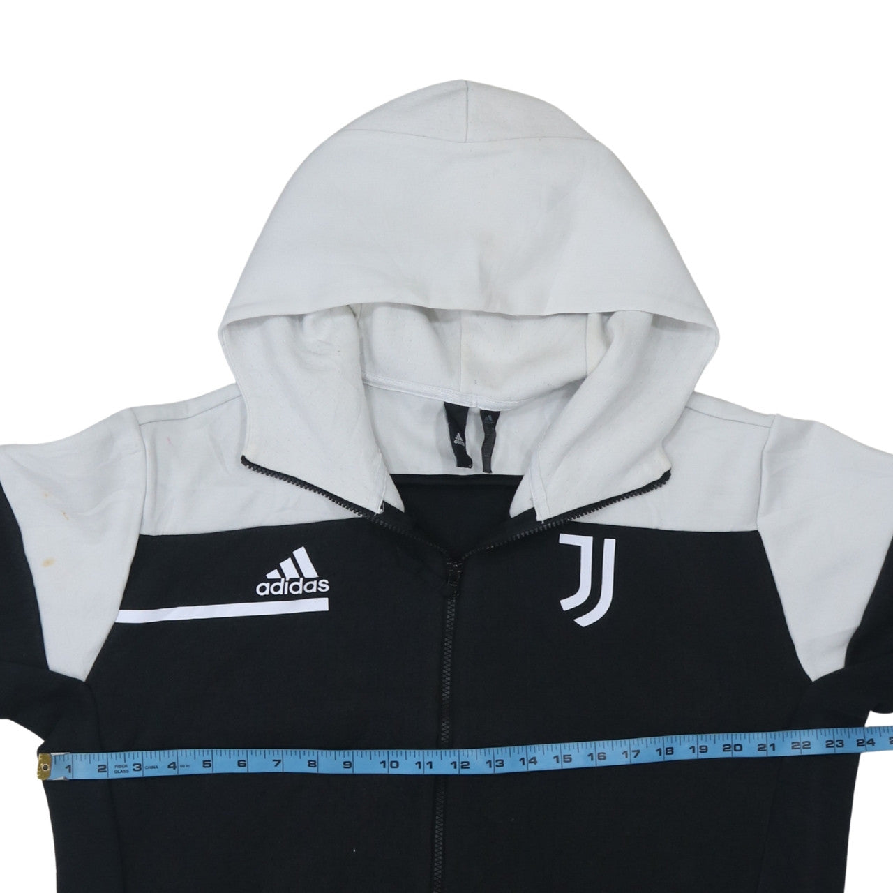 Adidas Men's Black Full Zip Hoodie L Juventus Logo Fleece Sportswear