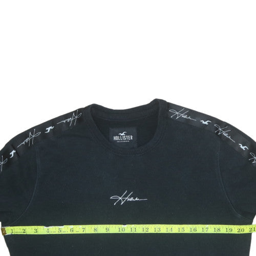 Hollister Men's Black XS Pullover Crew Neck Logo Sweatshirt