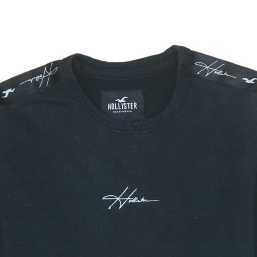 Hollister Men's Black XS Pullover Crew Neck Logo Sweatshirt