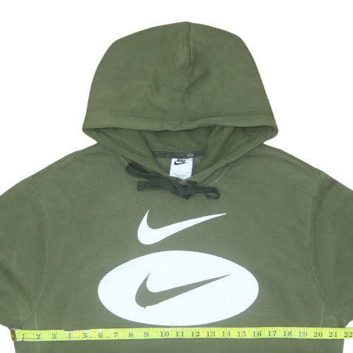 Nike Men's Green Pullover Hoodie Small Logo Fleece Sportswear