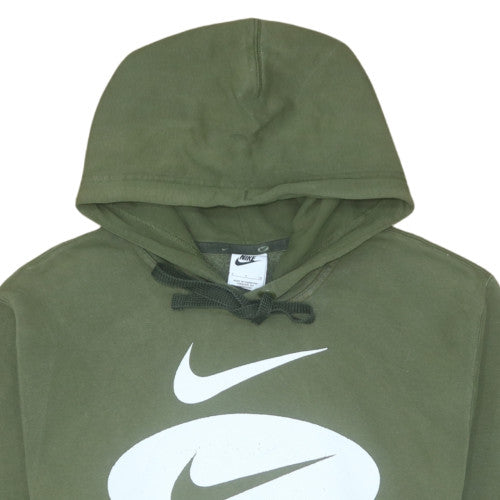 Nike Men's Green Pullover Hoodie Small Logo Fleece Sportswear