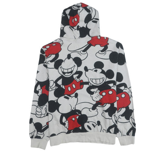 Disney 100 George Womens White Mickey Mouse Hoodie XL Pullover Fleece