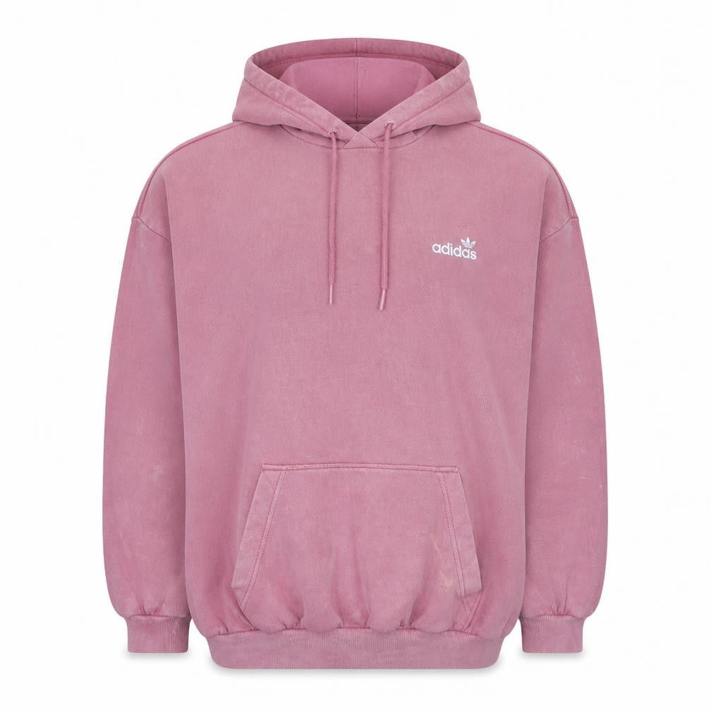 Adidas Women Pink Pullover Hoodie Size 10 Relaxed Fit Sweatshirt