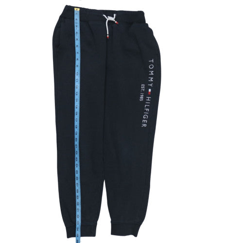 Tommy Hilfiger Boys Black Jogger Trousers Size 176 Fleece Lined Sweatpants