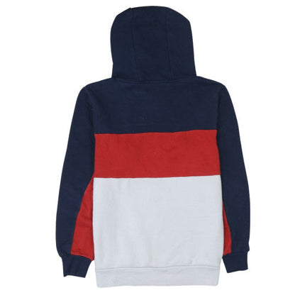 Brand and care label for Fila boys’ multicoloured pullover hoodie 13-15 years colourblock logo sweatshirt