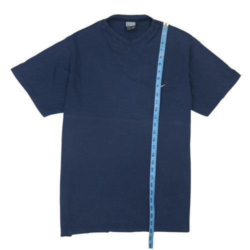 Nike Men's Navy Blue V-Neck Short Sleeve Cotton T-Shirt Size L