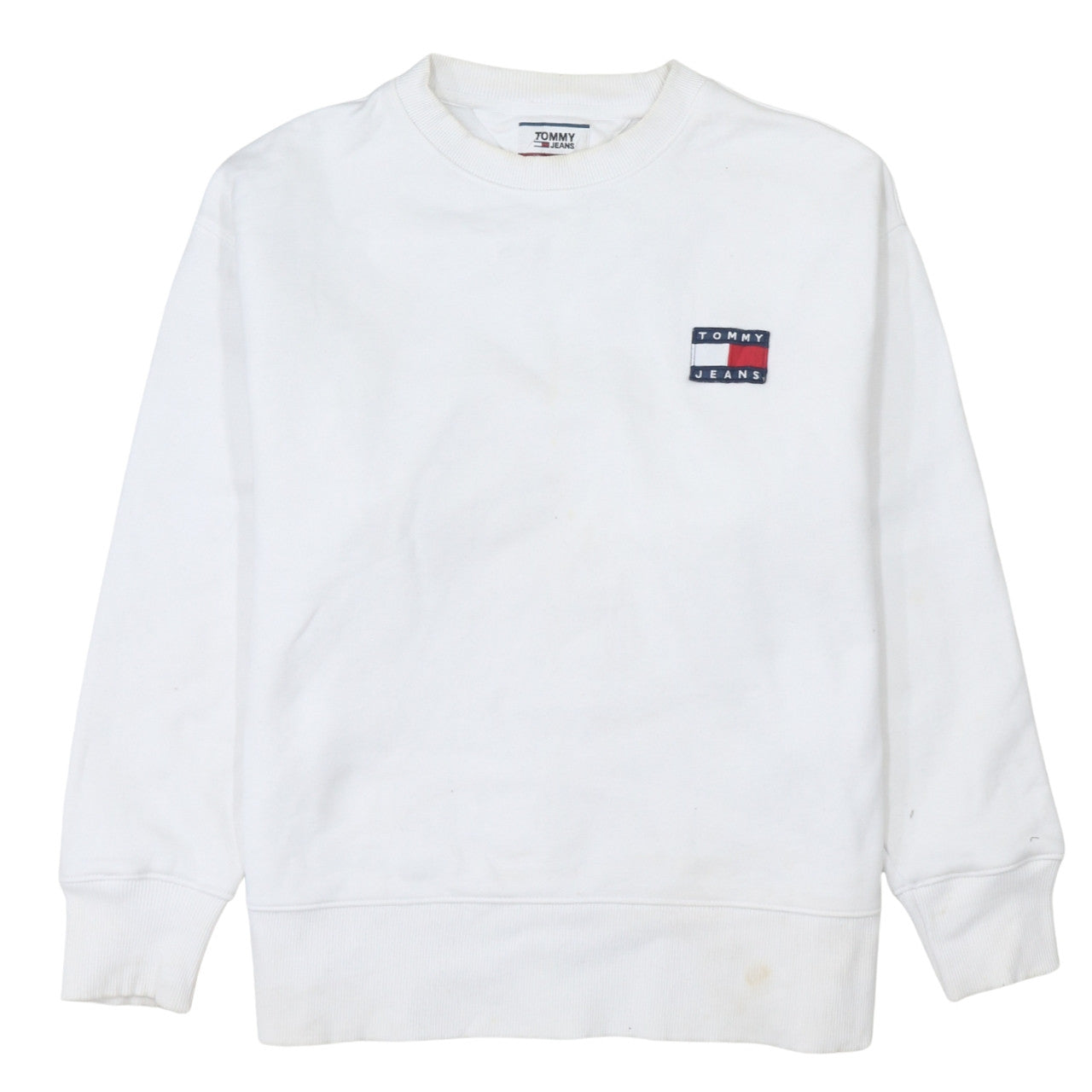 Tommy Jeans Men's White M Crew Neck Pullover Sweatshirt