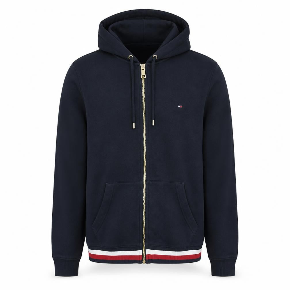 Tommy Hilfiger Men's Blue Full Zip Hoodie Size L Classic Logo