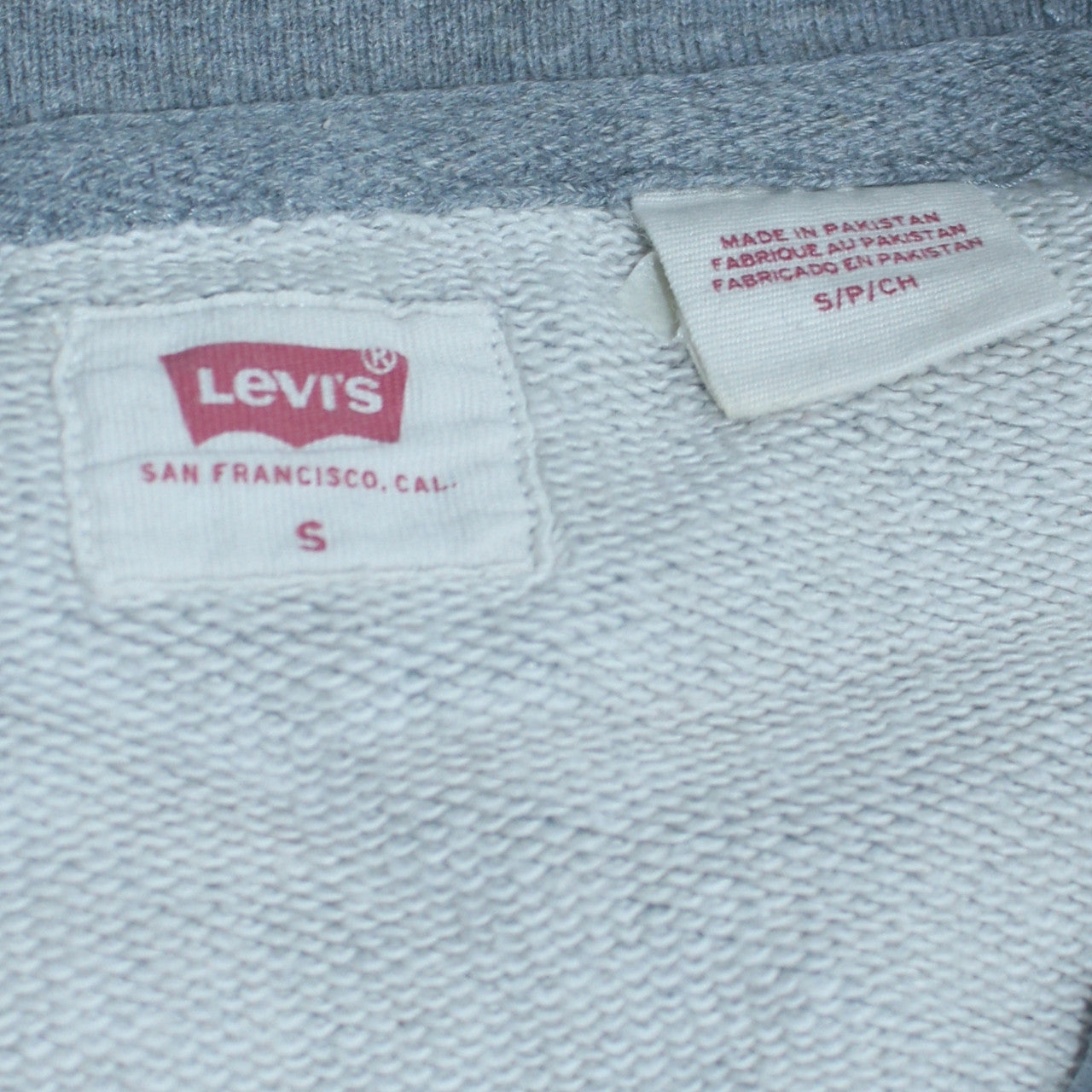 Levi's Men's Grey Crew Neck Pullover Sweatshirt Size S