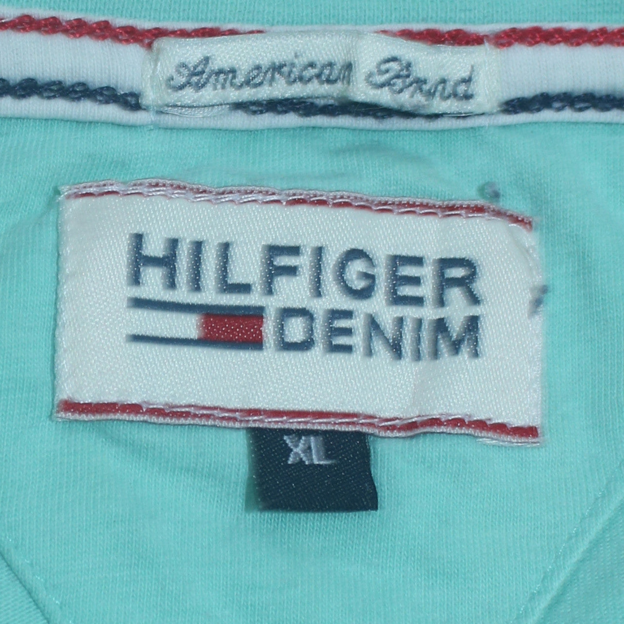Tommy Hilfiger Men's Green V-Neck Cotton T-Shirt XL