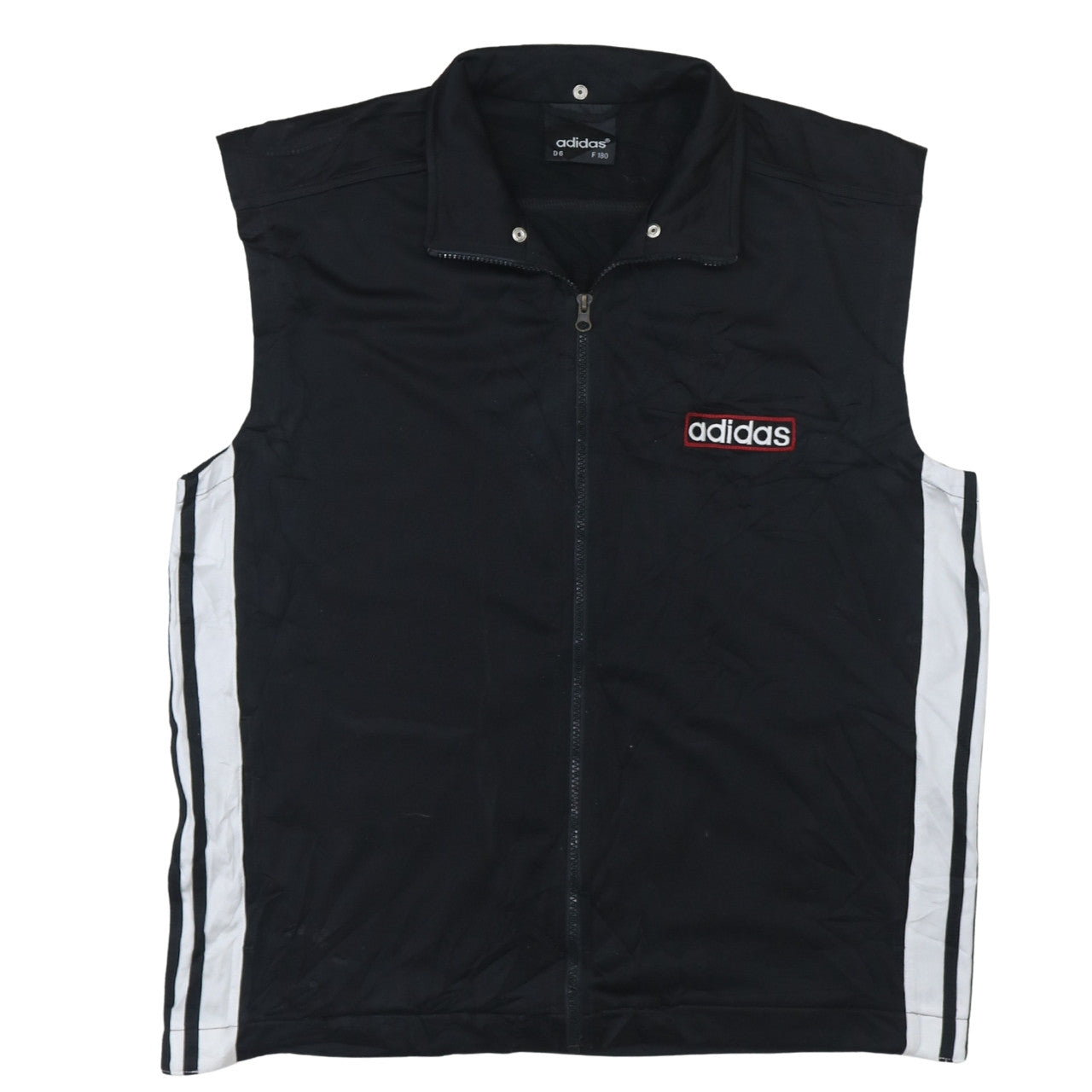 adidas Mens Black L Sports Waistcoat Bodywarmer Logo Zip Vest