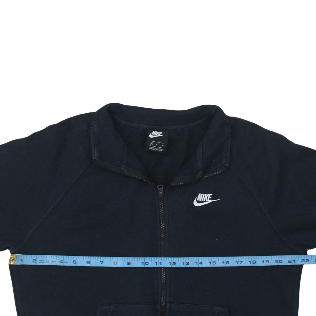 Nike Men's Black Medium Full Zip Track Jacket Cotton Blend