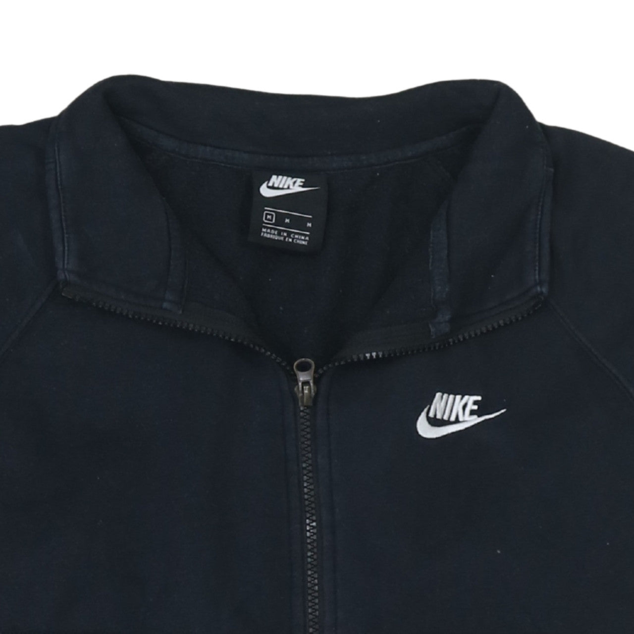 Nike Men's Black Medium Full Zip Track Jacket Cotton Blend