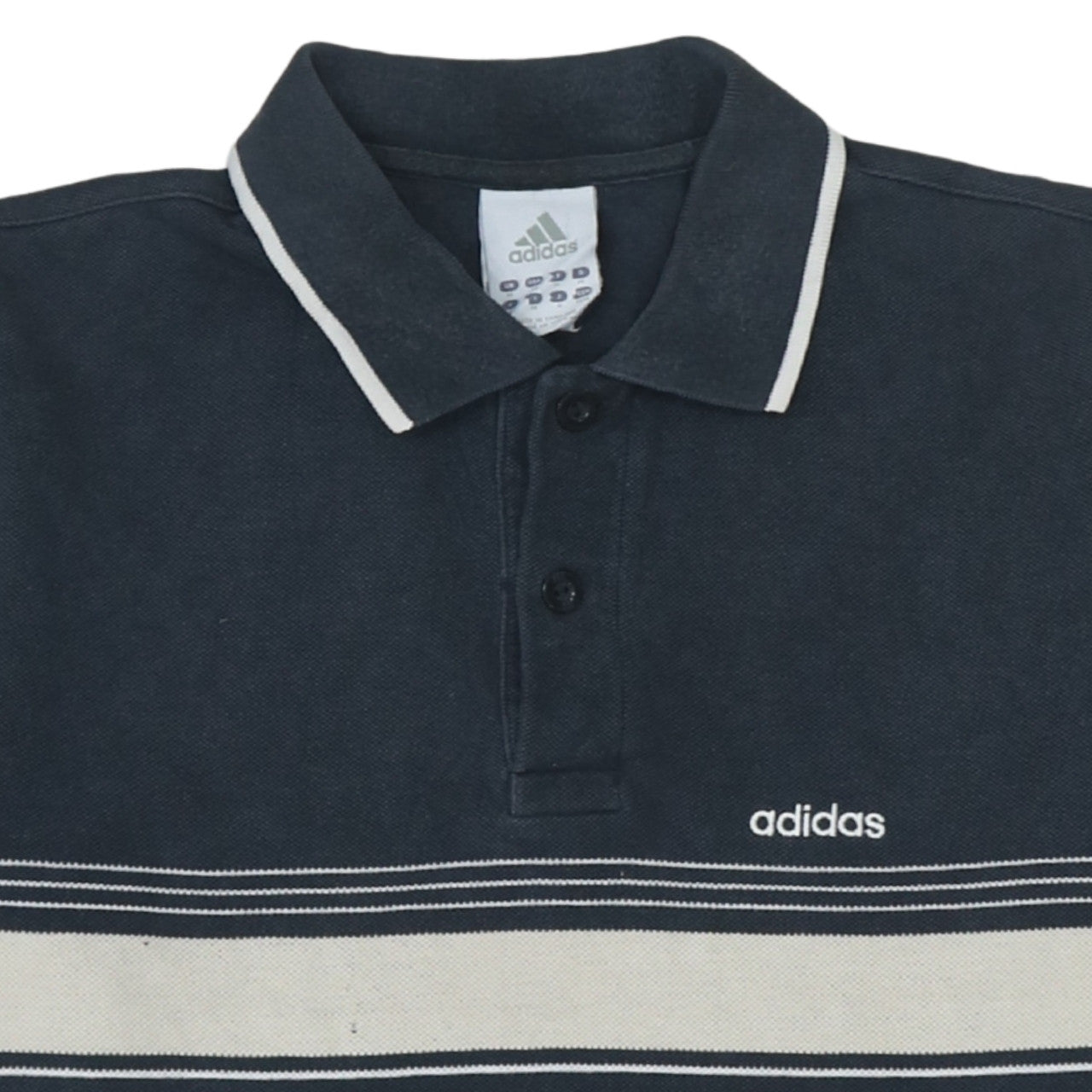 Adidas Men's Blue Striped Polo Shirt Size M Regular Fit