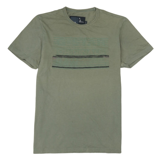 G-Star Men’s Green Graphic Print Cotton Crew Neck T-Shirt Size M