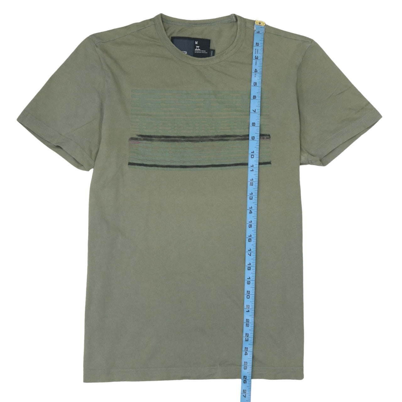 G-Star Men’s Green Graphic Print Cotton Crew Neck T-Shirt Size M