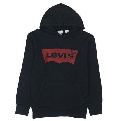 Levi's Mens Black Pullover Hoodie M Regular Fit Logo Fleece