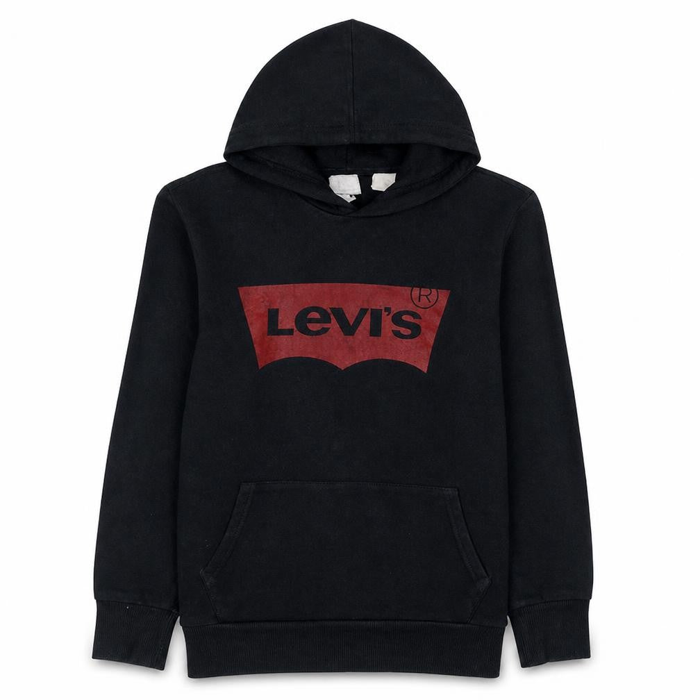 Levi's Teens Black Pullover Hoodie M Regular Fit Logo Fleece