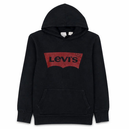 Levi's Mens Black Pullover Hoodie M Regular Fit Logo Fleece
