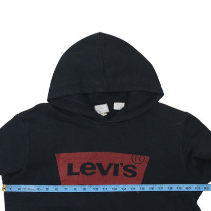Levi's Mens Black Pullover Hoodie M Regular Fit Logo Fleece