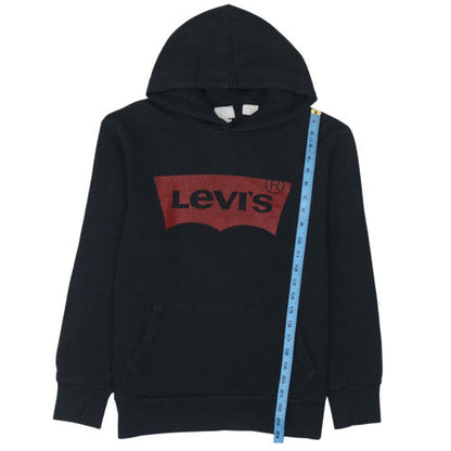 Levi's Mens Black Pullover Hoodie M Regular Fit Logo Fleece