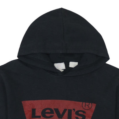 Levi's Mens Black Pullover Hoodie M Regular Fit Logo Fleece