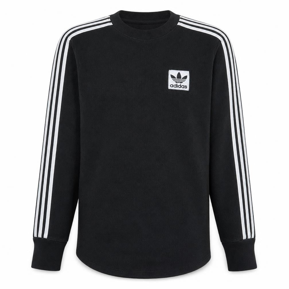Adidas Men's Black Crew Neck Long Sleeve Pullover Sweatshirt M