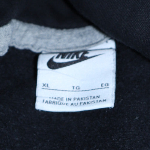 Nike Men's Black XL Pullover Hoodie with Logo Fleece Sweatshirt