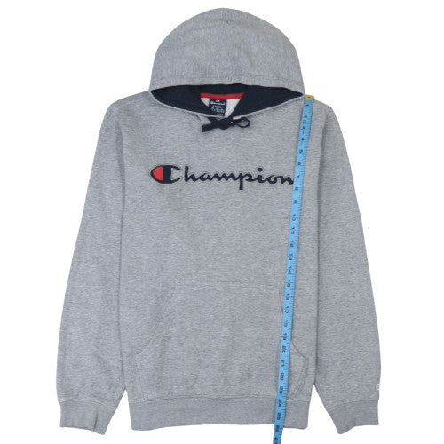 Champion Men's Grey Pullover Hoodie Large Regular Fit Logo Fleece