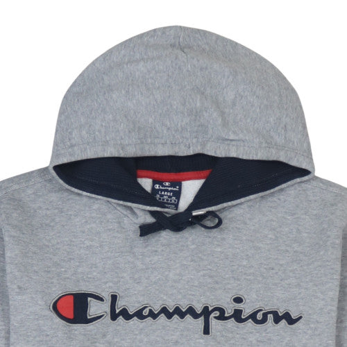 Champion Men's Grey Pullover Hoodie Large Regular Fit Logo Fleece