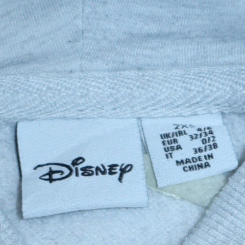 Disney Primark Women Grey 2XS Pullover Hoodie Mickey Print