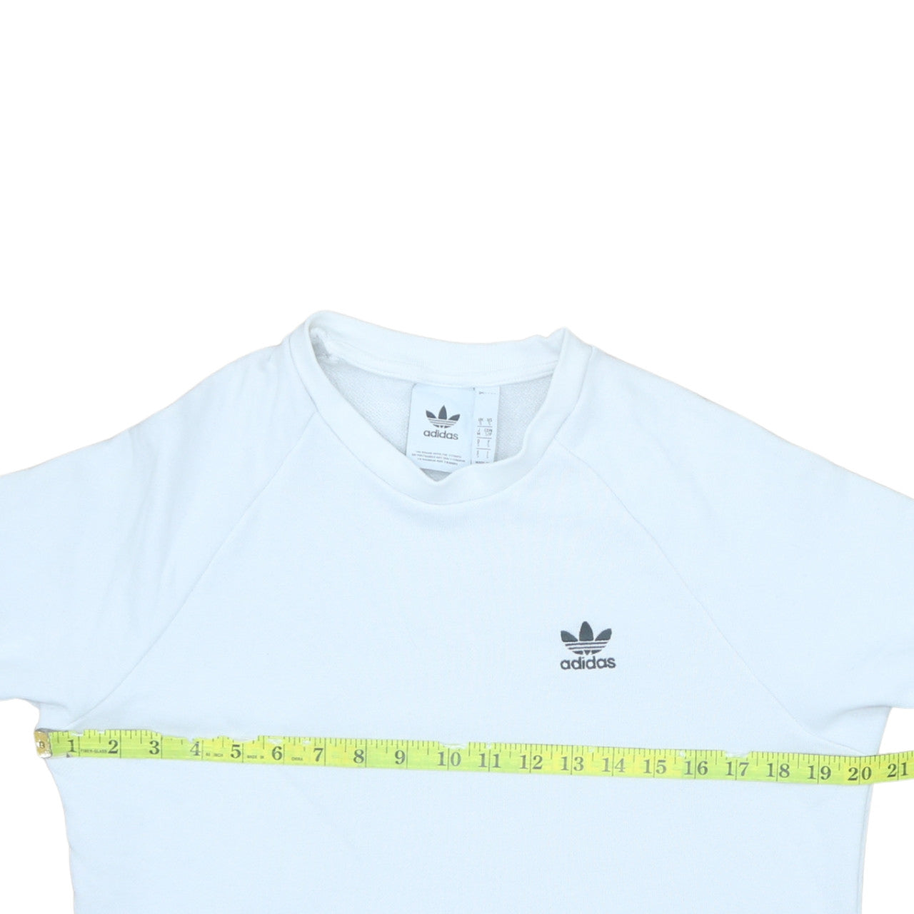 Adidas Men's White Crew Neck Pullover Sweatshirt Size S