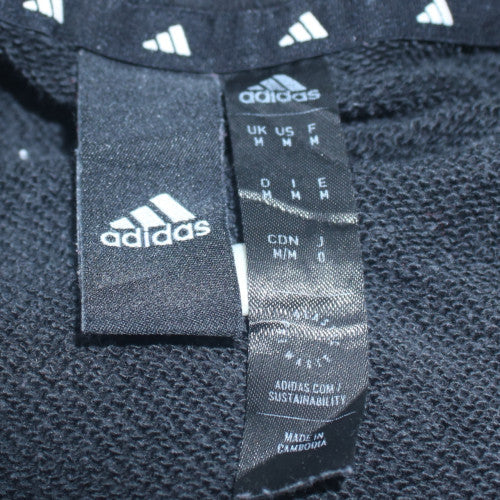 Adidas Men's Black Pullover Hoodie Medium Logo Fleece Sweatshirt
