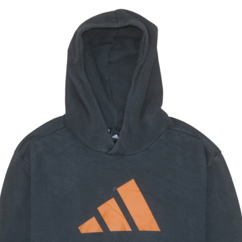 Adidas Men's Black Pullover Hoodie Medium Logo Fleece Sweatshirt