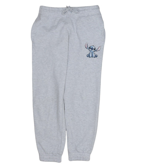 Disney Womens Grey Jogger Trousers XS Embroidered Stitch Fleece