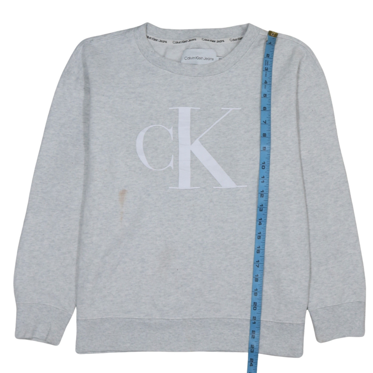 Calvin Klein Jeans Womens Grey Cotton Blend Pullover Sweatshirt Size S