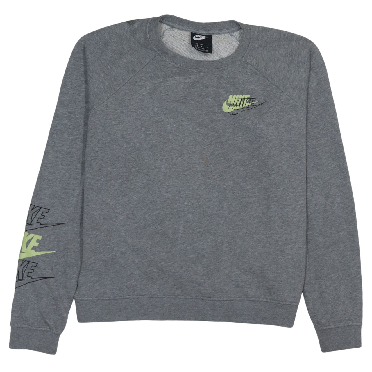 Nike Women Grey Logo Crew Neck Pullover Sweatshirt M