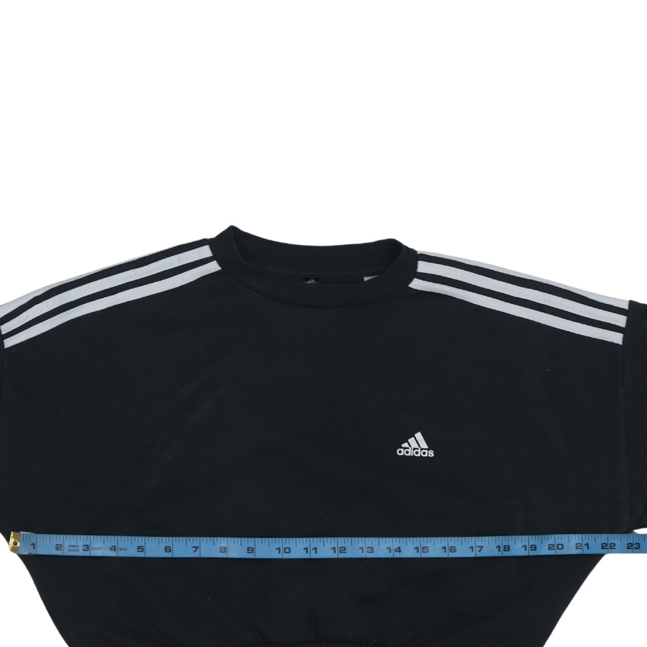 Adidas Women's Black Cropped Sweatshirt Size M Crew Neck Logo