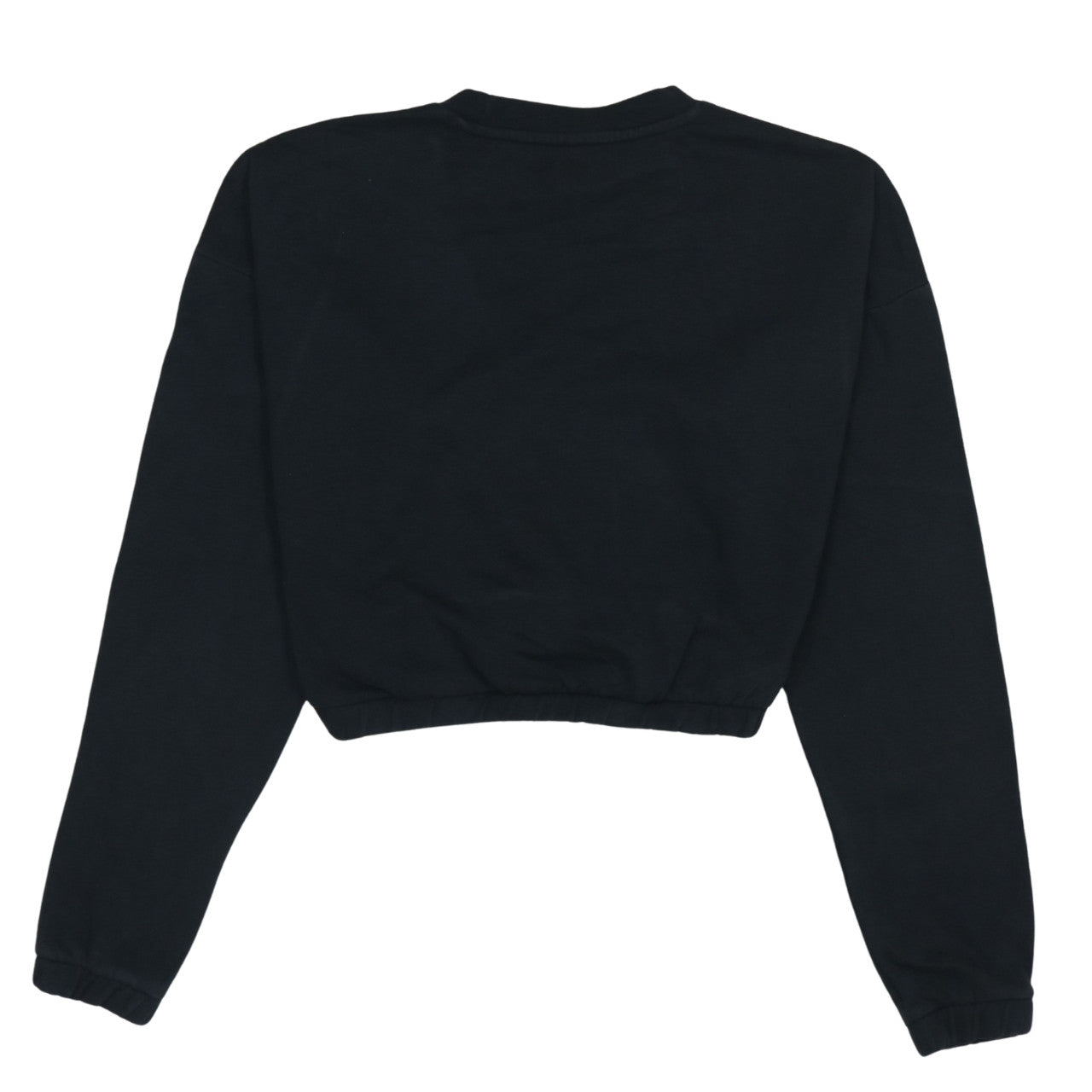 Adidas Women's Black Cropped Sweatshirt Size M Crew Neck Logo
