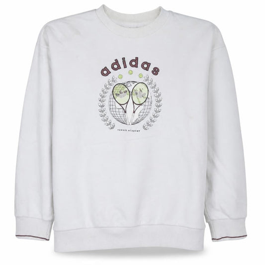 Adidas Womens White Tennis Academy Pullover Sweatshirt Size 10