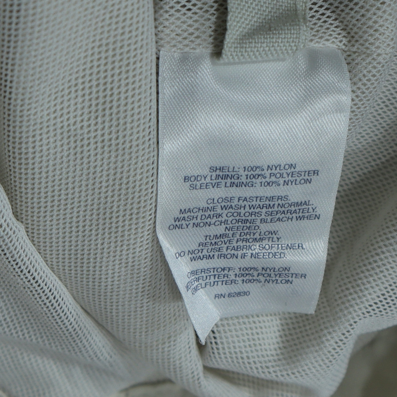 Lands' End Women White Nylon Mid-Length Jacket L