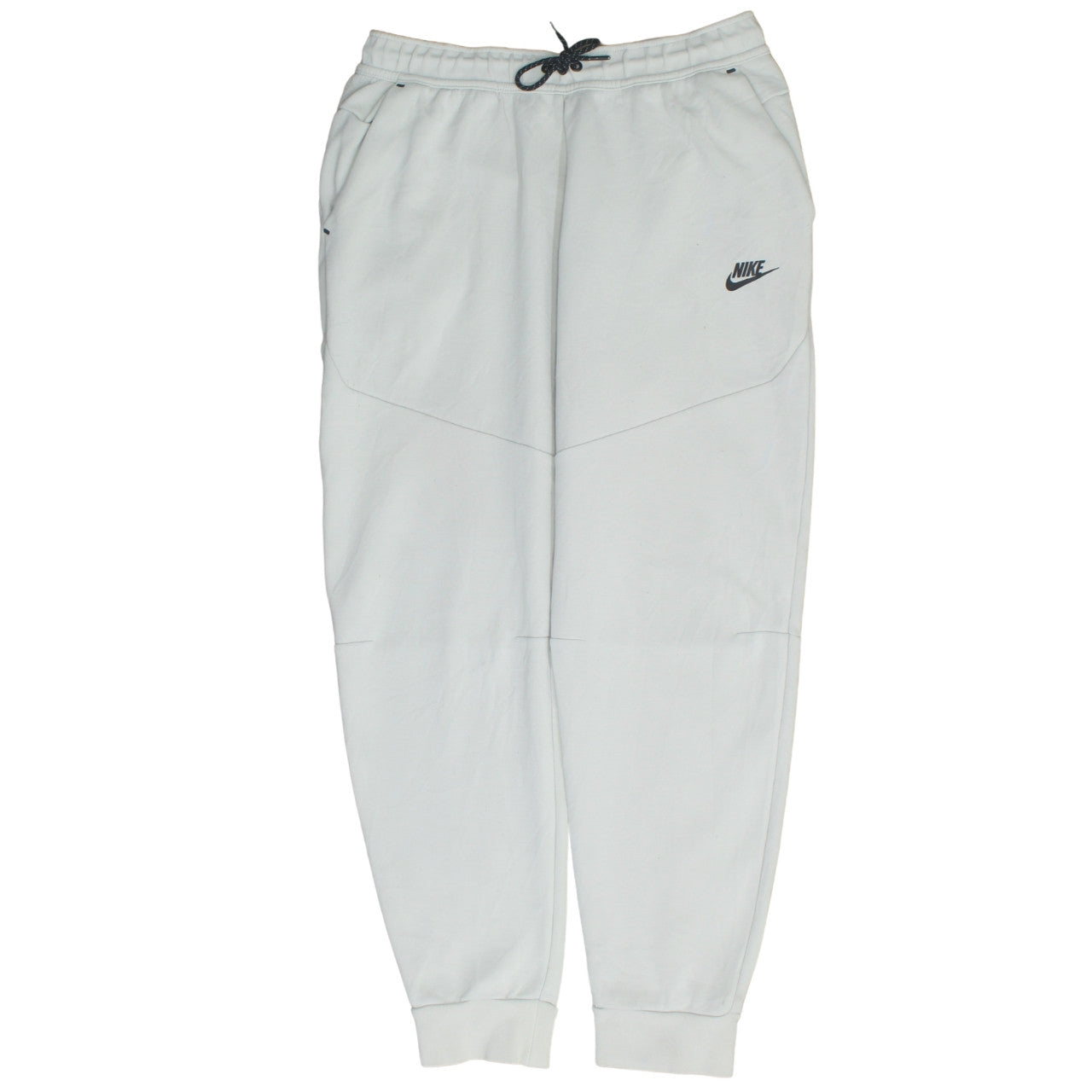 Nike Men's White Fleece Jogger Sweatpants L Tapered Fit