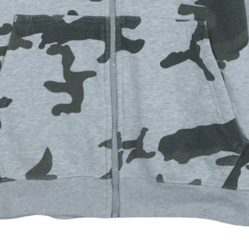 Nike Men's Grey Camouflage Full Zip Hoodie M Fleece Sportswear