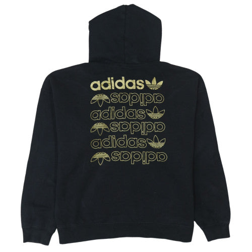 Adidas Womens Black Size 6 Pullover Hoodie with Gold Logo