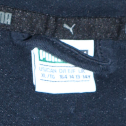Puma Boys Black Full Zip Hoodie Fleece XL 13-14 Years Comfortable Casual