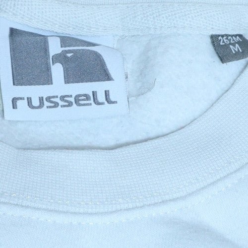 Russell Women White Christmas Graphic Pullover Sweatshirt Size M