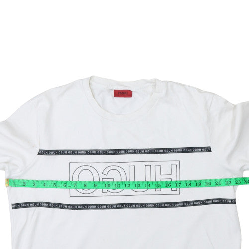 Hugo Boss Men's White XL Crew Neck Logo Sweatshirt