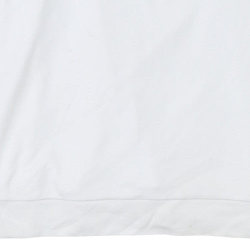 Hugo Boss Men's White XL Crew Neck Logo Sweatshirt