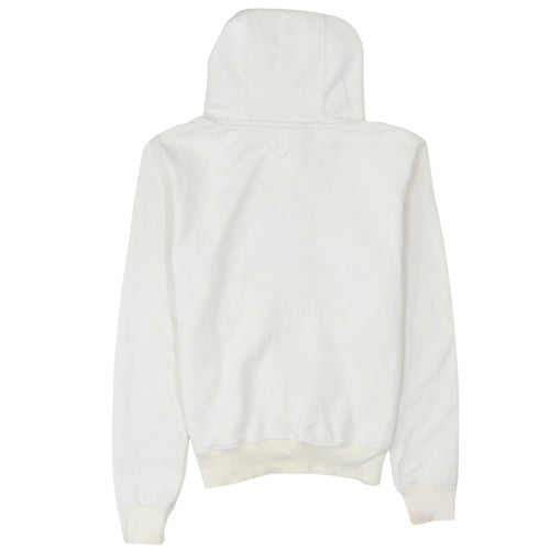 Tommy Hilfiger Women Ivory Hoodie Medium Cotton Pullover Logo