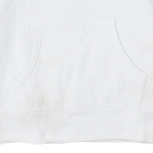 Champion Reverse Weave White Hoodie Women Small Pullover Cotton Logo